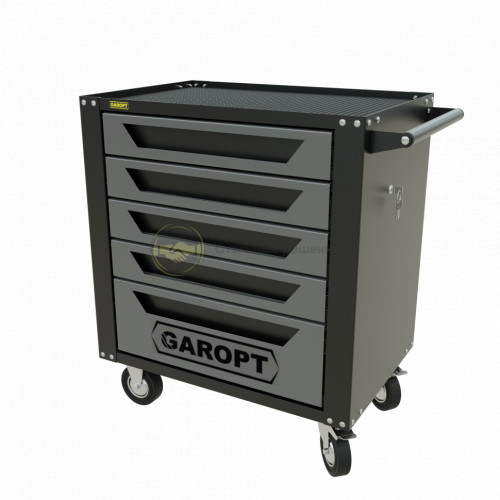 Тележка инструментальная Garopt серия Standart 5 ящиков доводчики серая