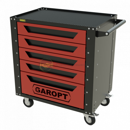 Тележка инструментальная Garopt серия Low-cost 5 ящиков красная