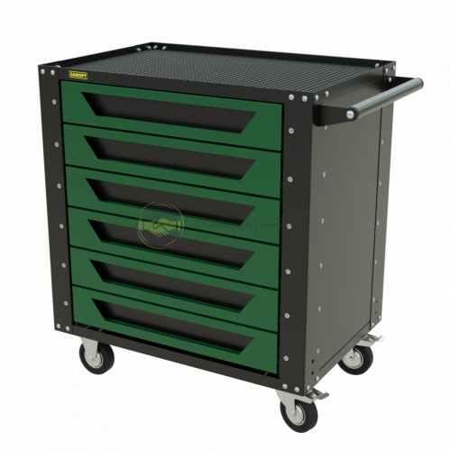 Тележка инструментальная Garopt серия Low-cost 6 ящиков зеленая
