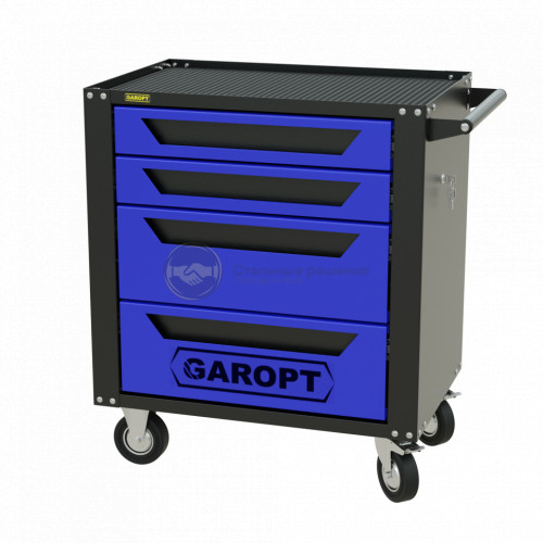 Тележка инструментальная Garopt серия Standart 4 ящика доводчики синяя